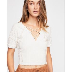 Free People Lace Up Top